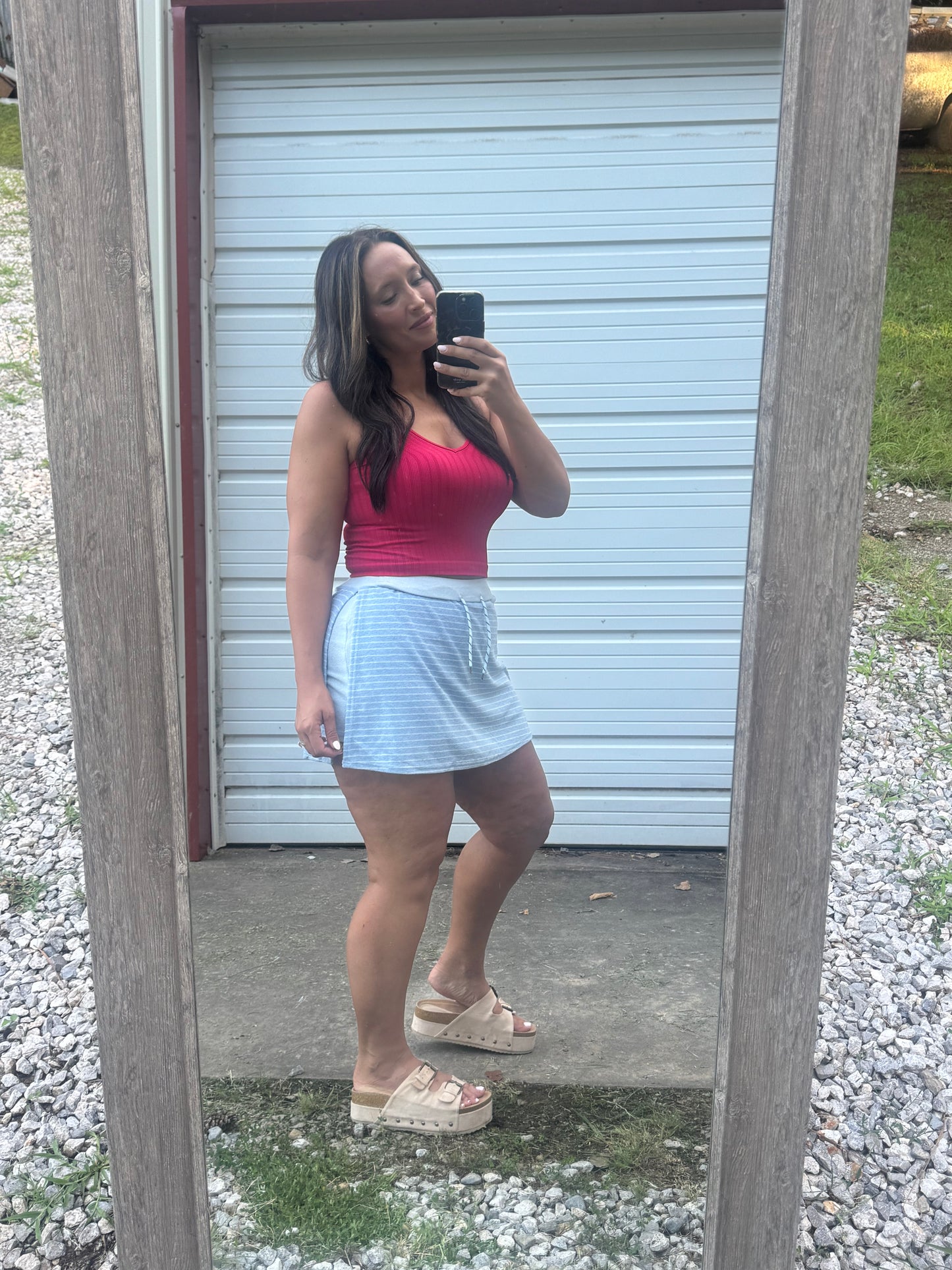 Striped Terry Skort