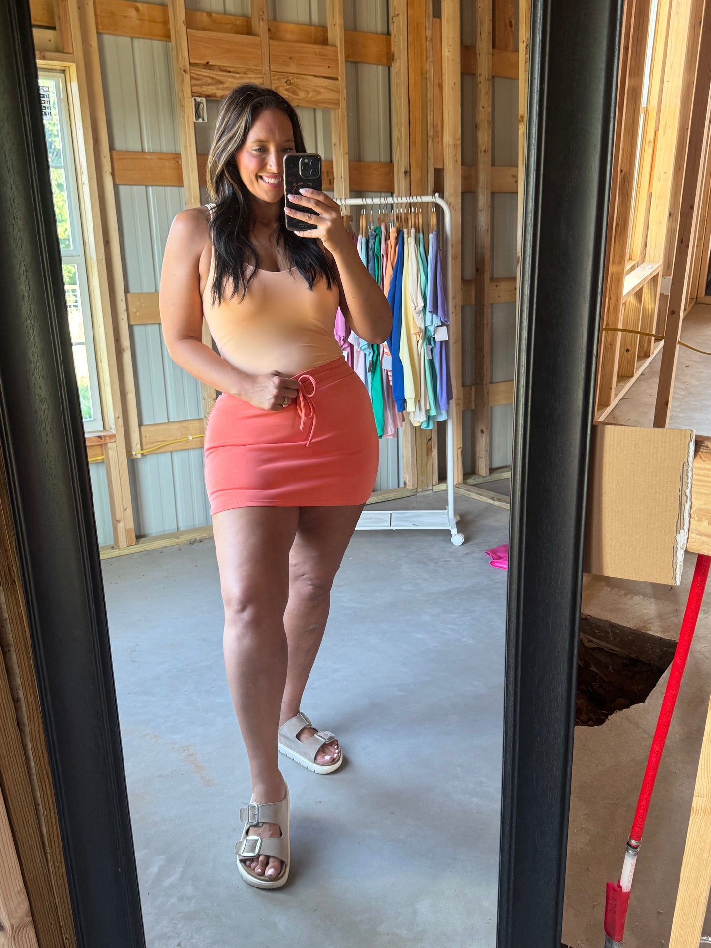 Clean Lines Tank - Papaya Peach