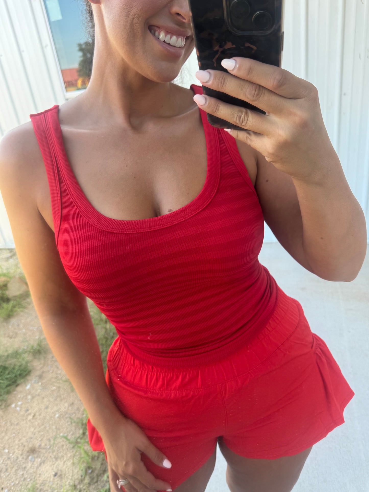 REVERSIBLE TALLY TANK - RUBY RED